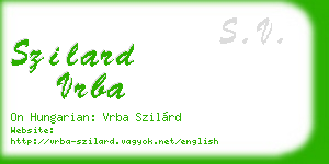 szilard vrba business card
