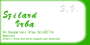 szilard vrba business card